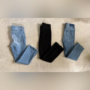 Set of 3 Women’s MOTHER Black & Blue Jeans - different colors & styles - size 28